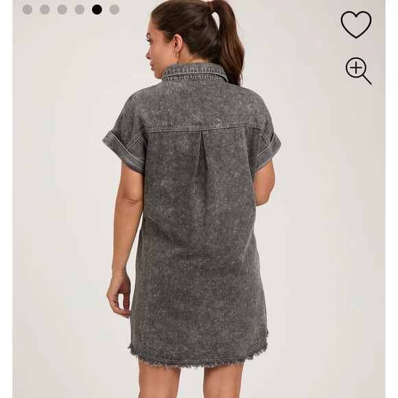 PINKBLUSH Black Denim Button Up Maternity Dress - Picture 4 of 4